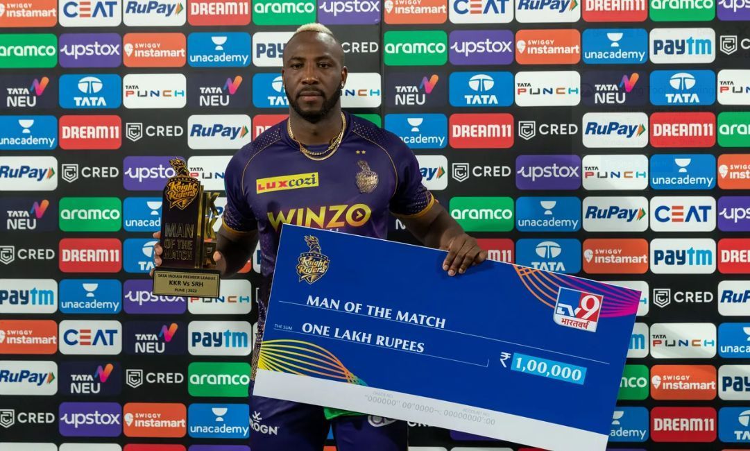 Andre Russell was duly chosen as the Player of the Match [P/C: iplt20.com]