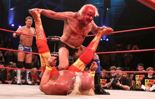 Ric Flair and Hulk Hogan facing off in TNA