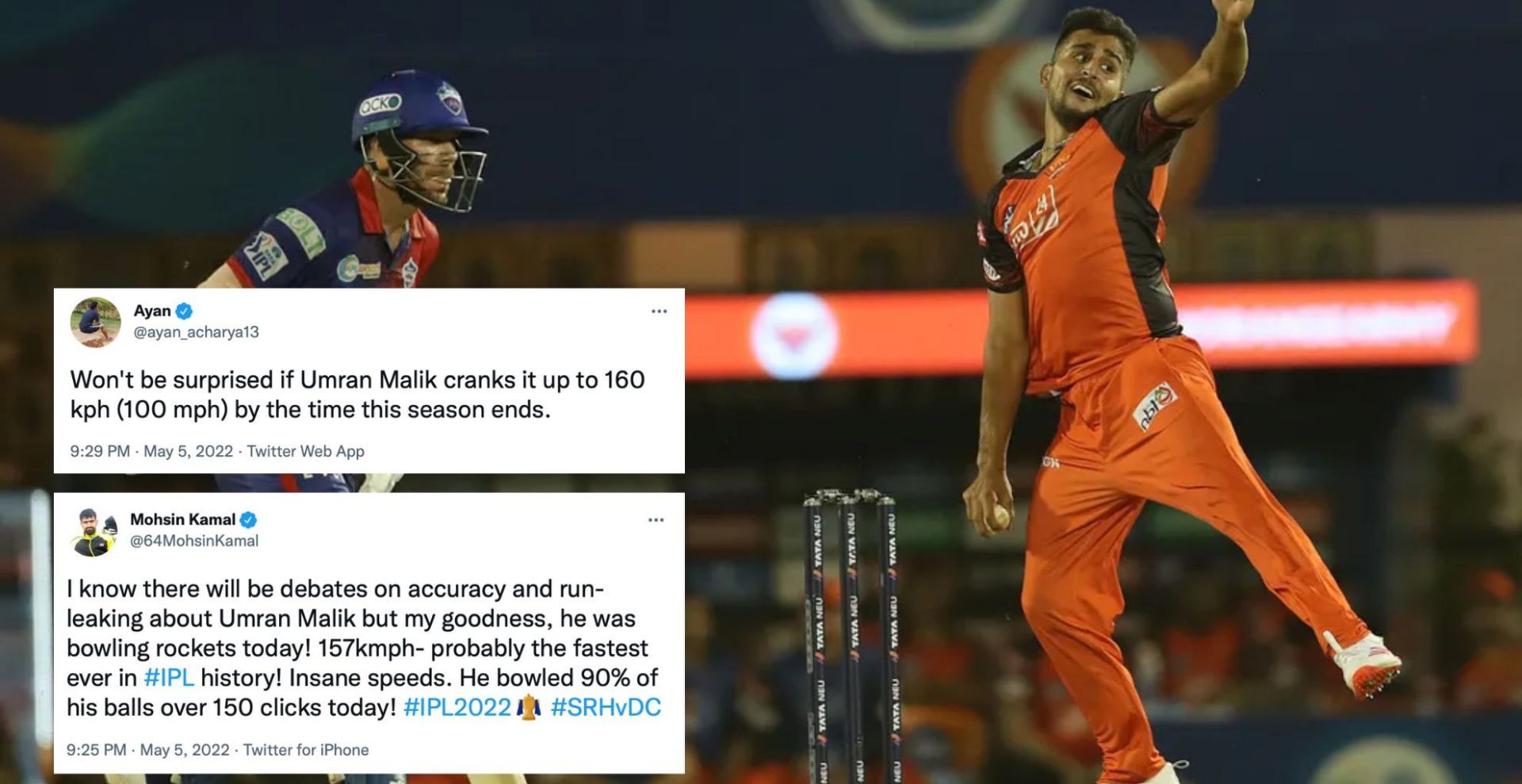 Umran Malik bowled the fastest delivery of IPL 2022.