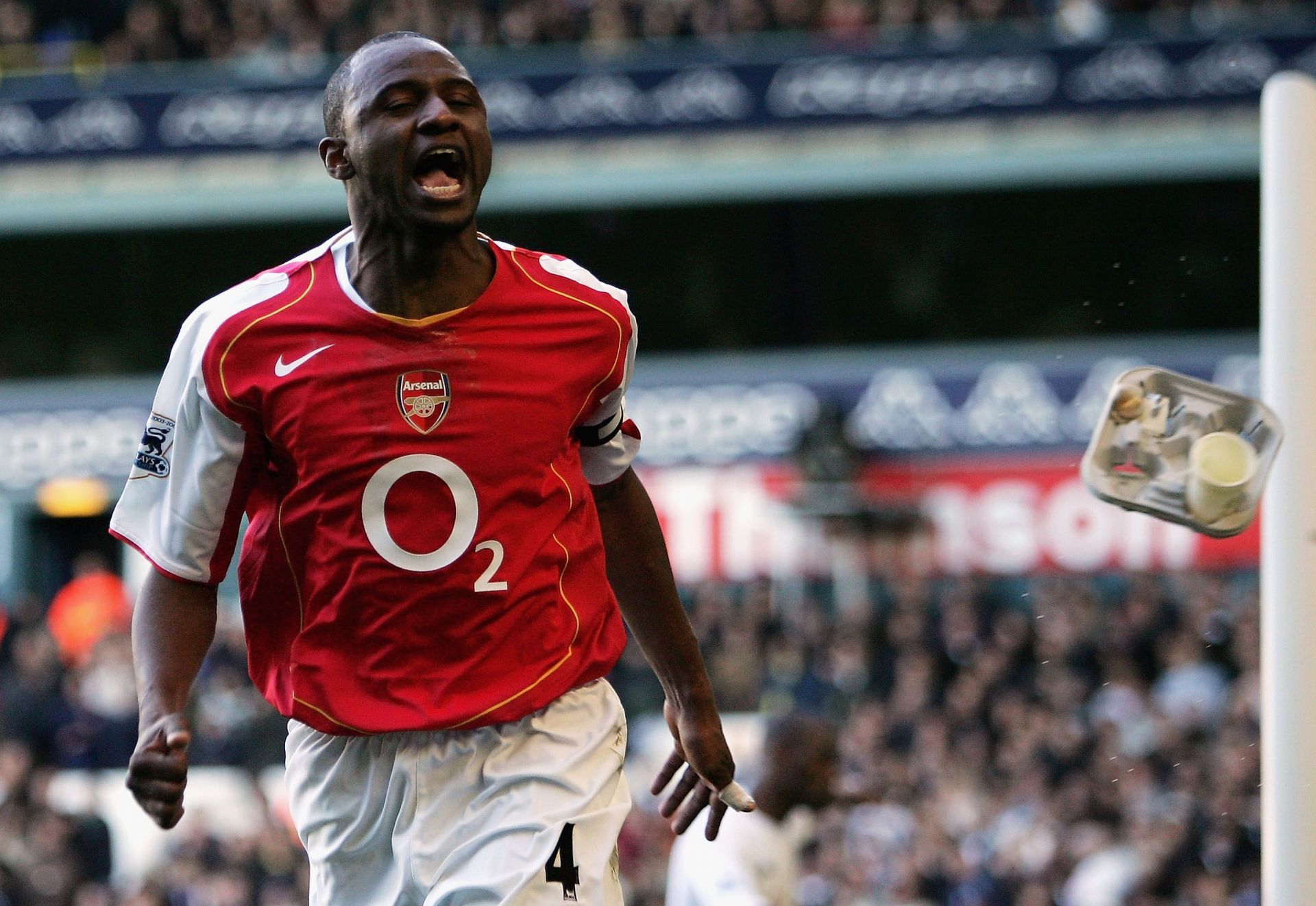 Patrick Vieira in action against Tottenham