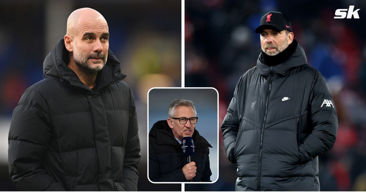 [Left to right] Pep Guardiola and Jurgen Klopp; [inset] Gary Lineker