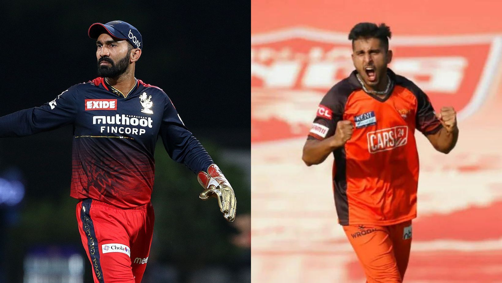 Dinesh Karthik (L) and Umran Malik make it to India&#039;s squad for South Africa T20Is.