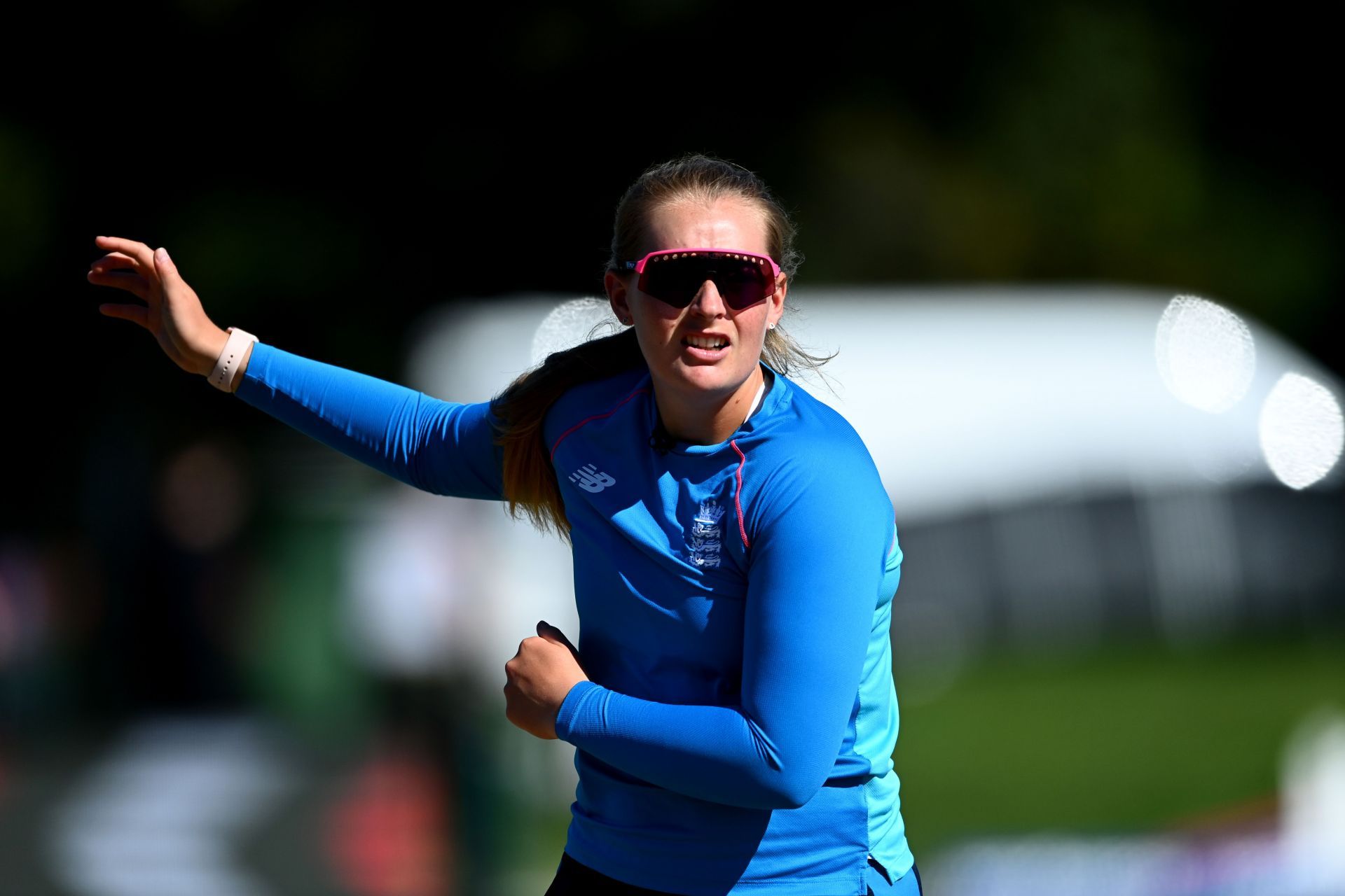 Sophie Ecclestone in action in England Training Session