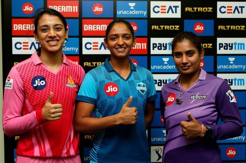 (LtoR) Smriti Mandhana, Harmanpreet Kaur and Mithali Raj.