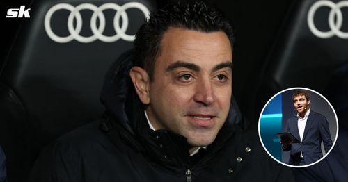 Barcelona boss Xavi Hernandez; Fabrizio Romano (inset)