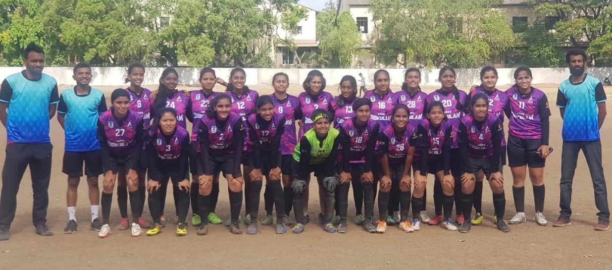 Newly formed Aspire Football Club women&#039;s football team with coaches in Pune. (Pic credit: Aspire FC)