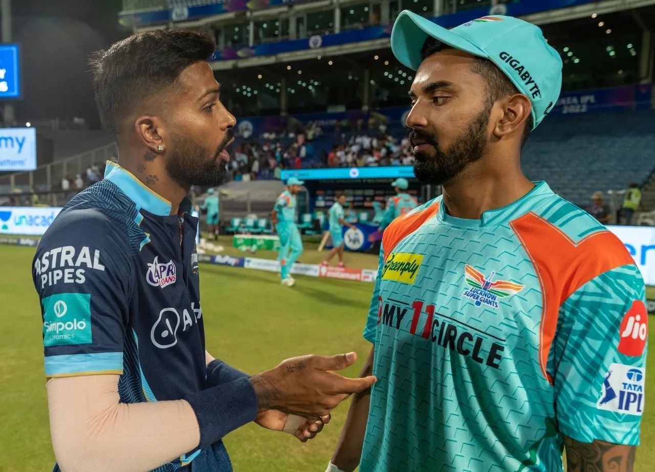 Gujarat Titans captain Hardik Pandya and Lucknow Super Giants skipper KL Rahul feature in this playing XI (Image Courtesy: IPLT20.com)