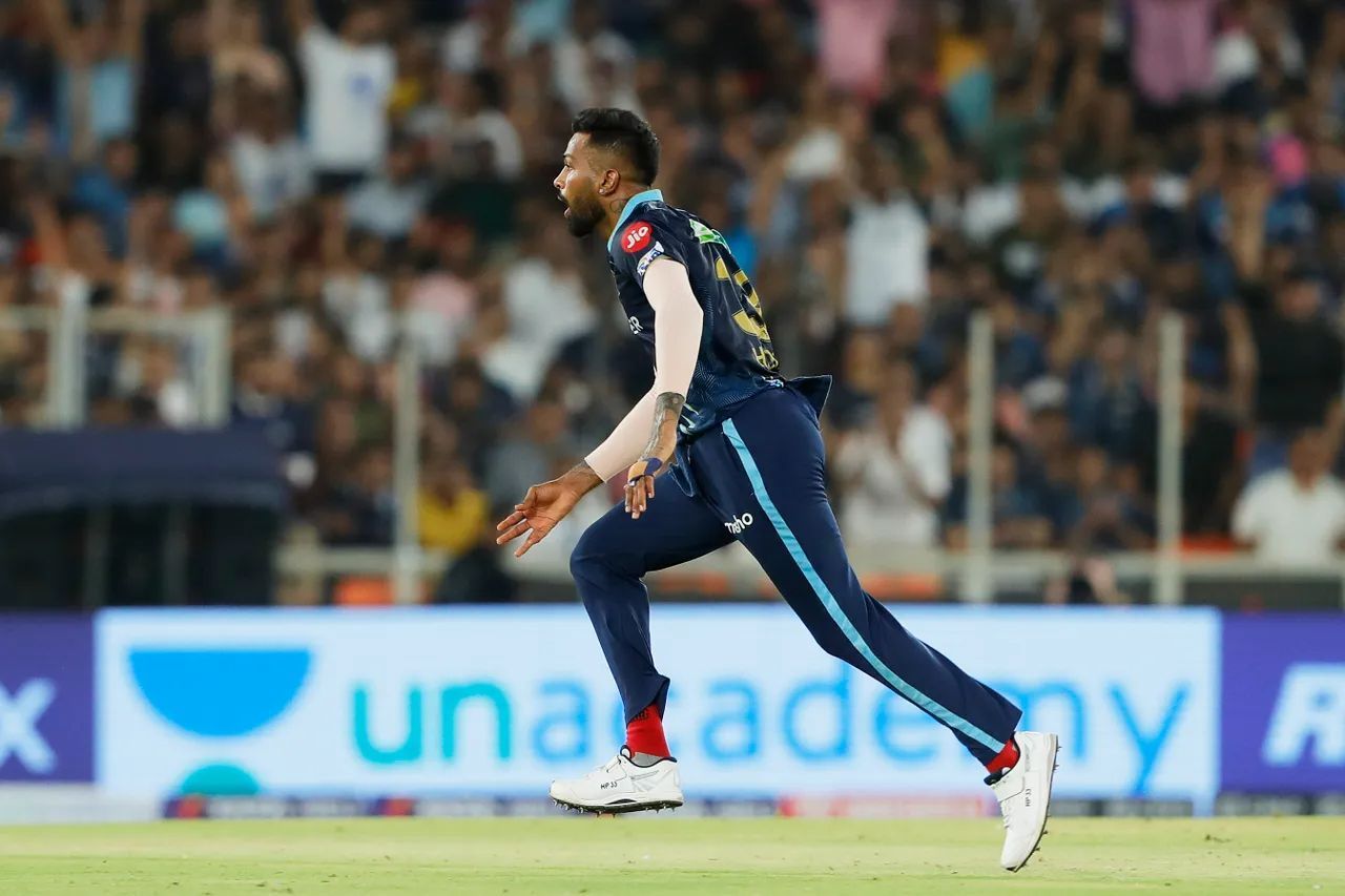 Hardik Pandya celebrates a wicket