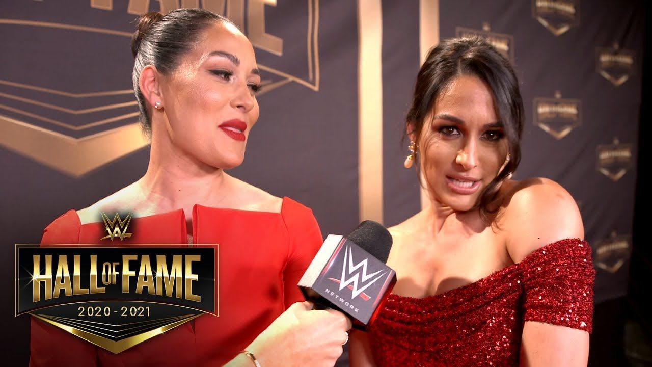 The Bella Twins celebrate their induction into the Hall of Fame