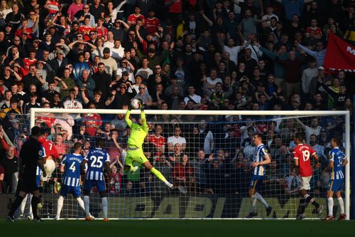 Robert Sanchez was in action against the Red Devils