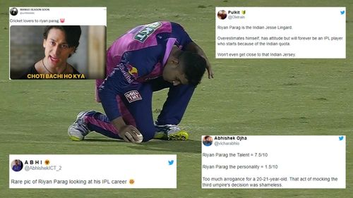 Riyan Parag's celebration didn't go down well among fans and commentators. (P.C.:iplt20.com)