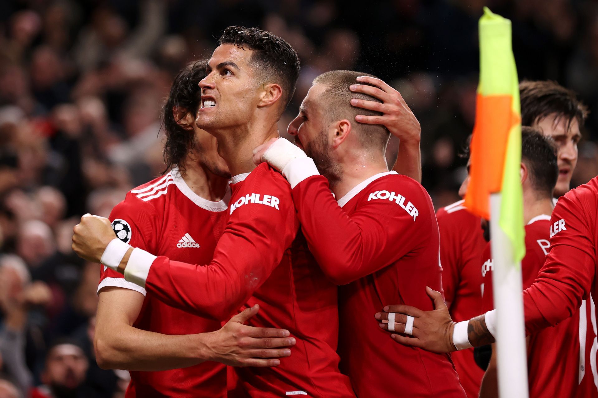 Ronaldo (centre) is admired by Erik ten Hag