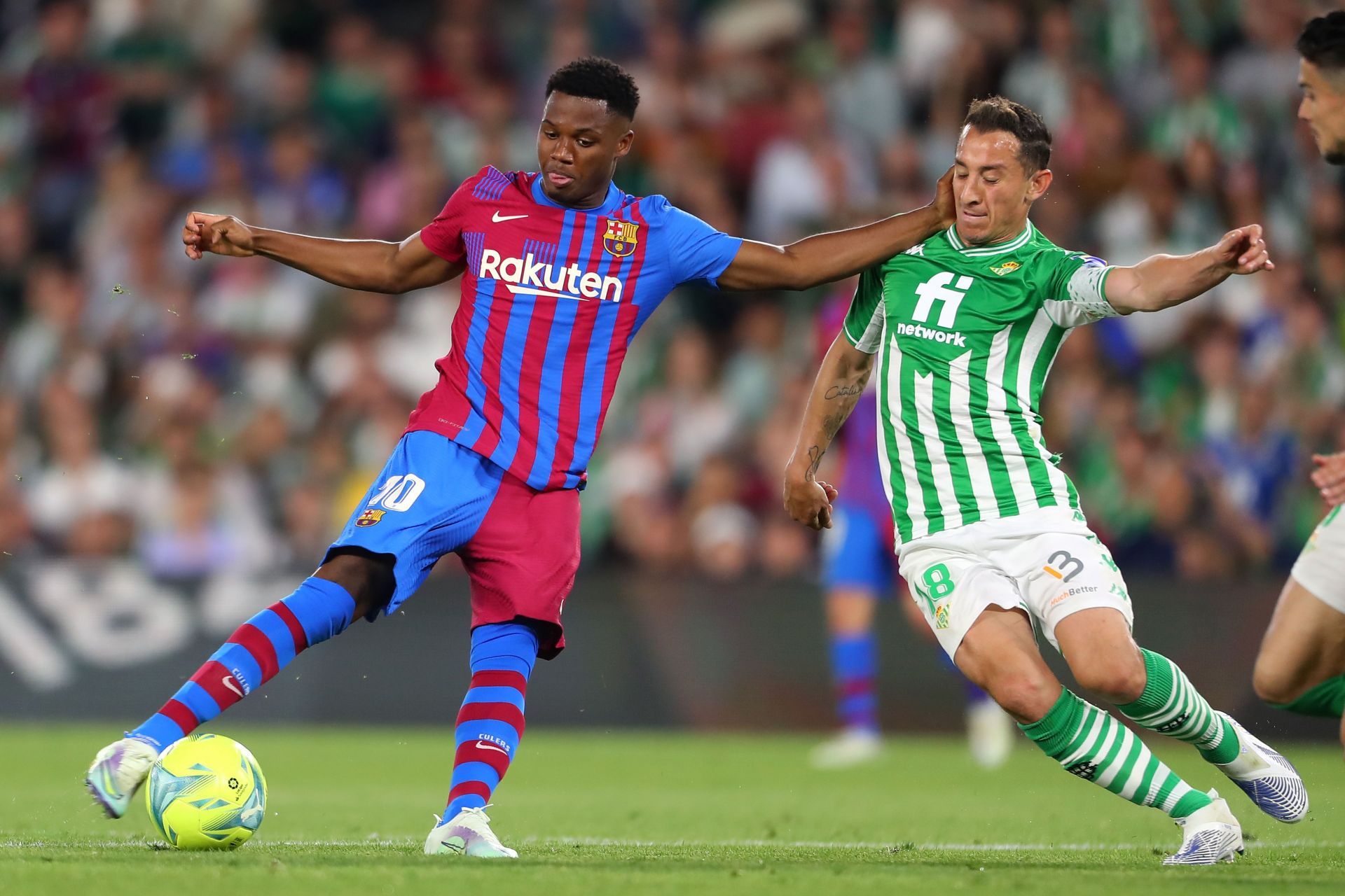 Ansu Fati in action against Real Betis.