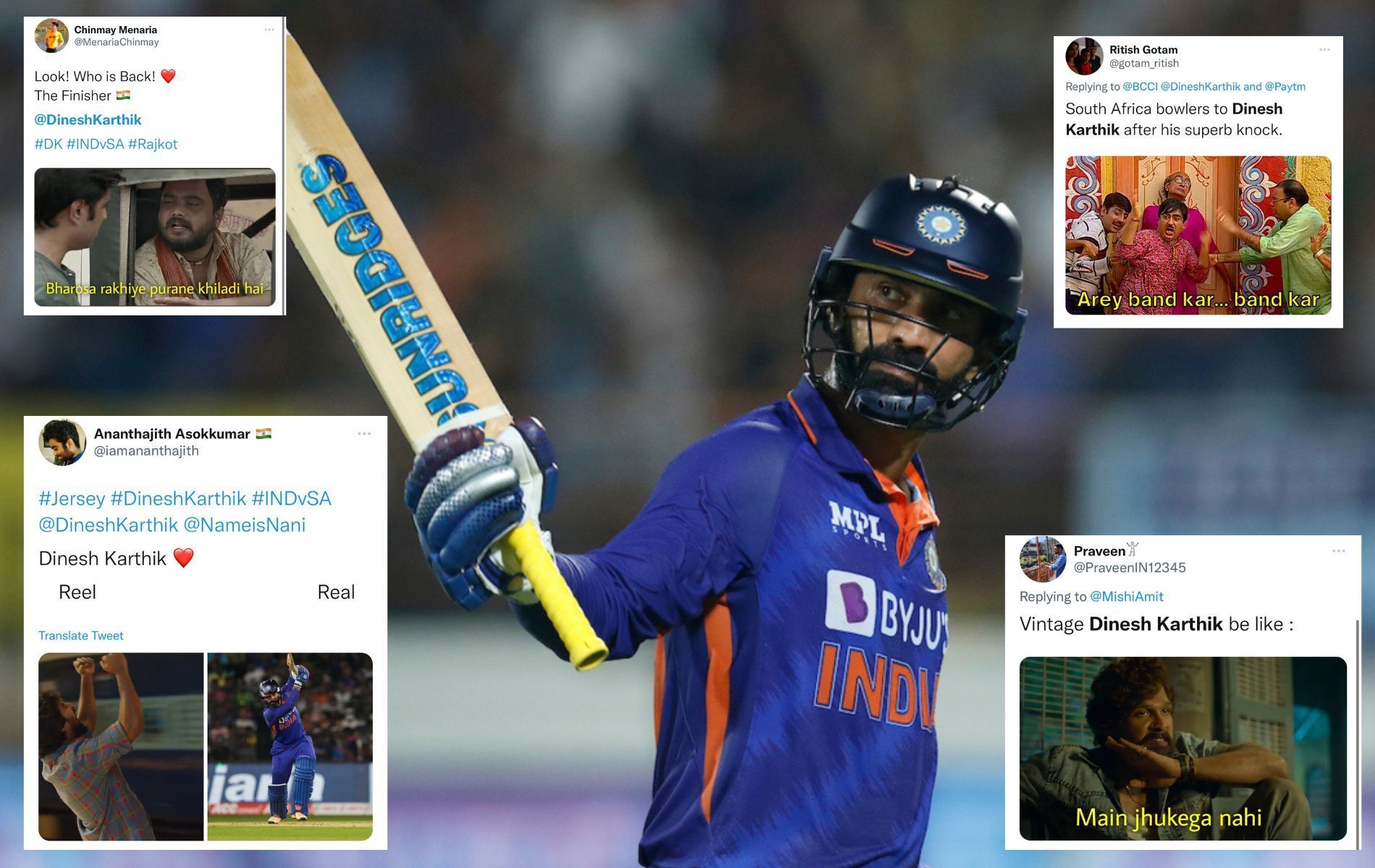 Dinesh Karthik scored 55 runs off 27 balls in fourth T20I against SA (Pic: Twitter)