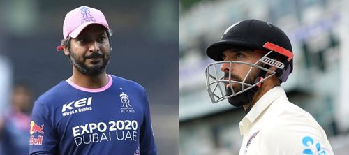 Kumar Sangakkara (left) and Daryl Mitchell.