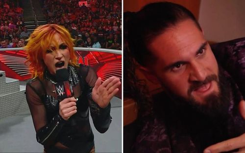 Becky Lynch (left); Seth Rollins (right)