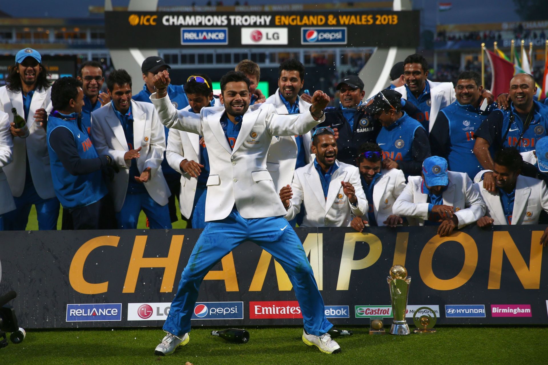 Virat Kohli celebrating after the 2013 Final - ICC Champions Trophy (Getty Images)