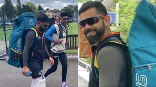 Snippets from video consisting of Virat Kohli (L) & Shubman Gill posted by Edgbaston Twitter