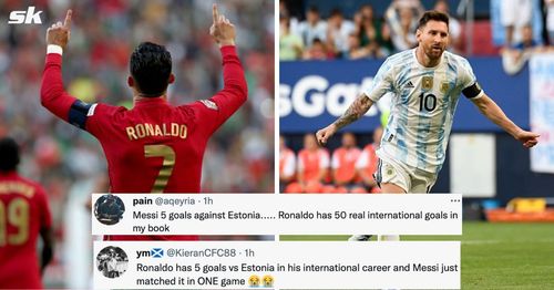 Fans react to Messi and Ronaldo's performance for Argentina and Portugal respectively