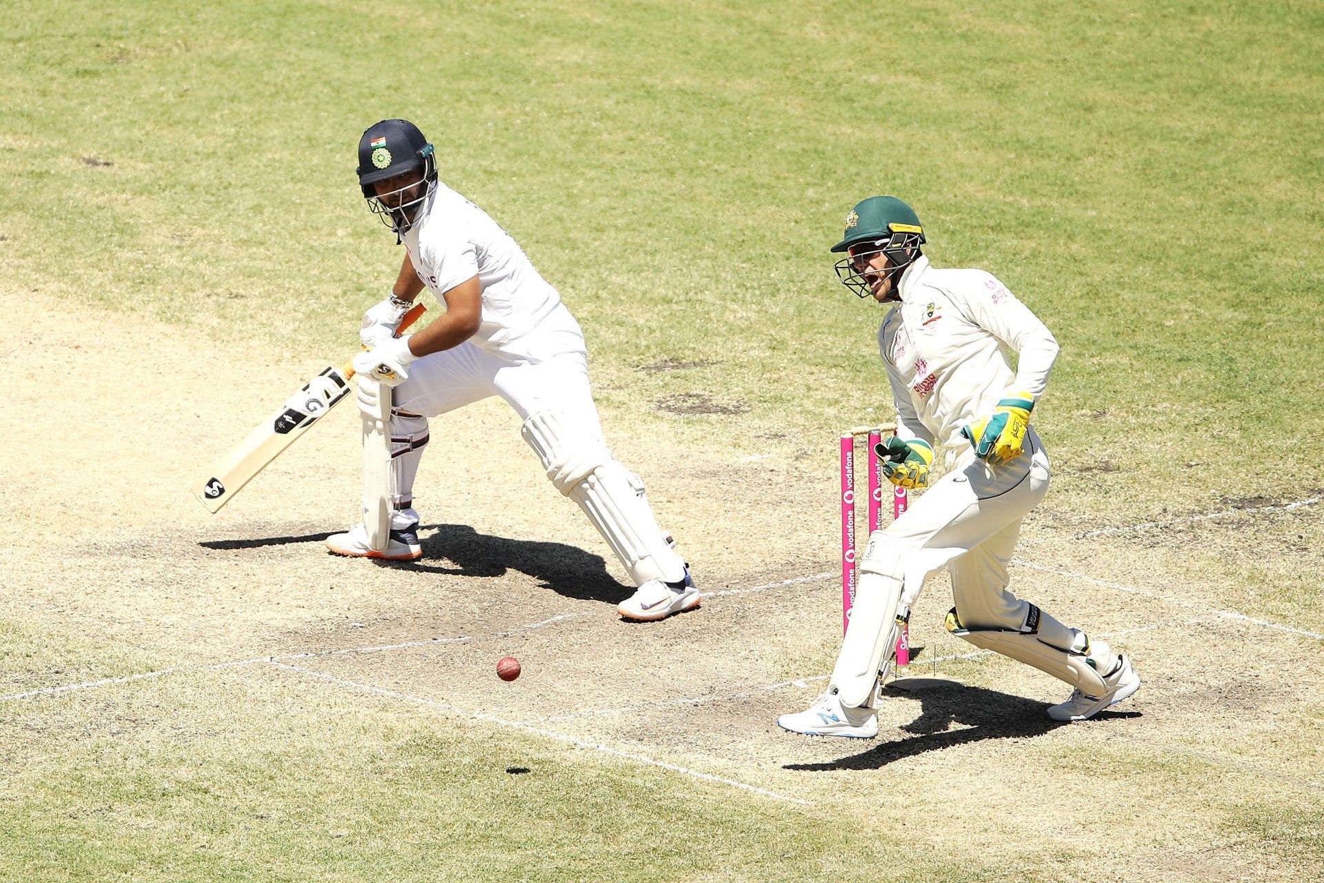 There’s no shortage of entertainment when Rishabh Pant and Tim Paine are in action. Pic: Getty Images