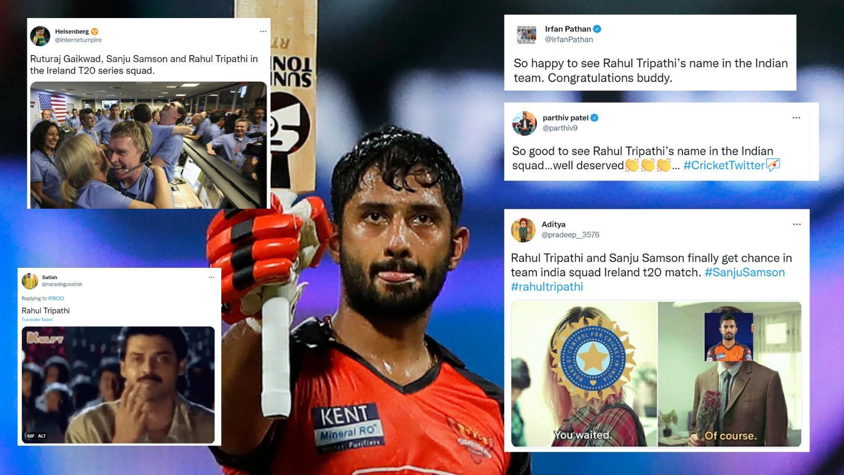 Twitter reactions to Rahul Tripathi&#039;s maiden India call-up.