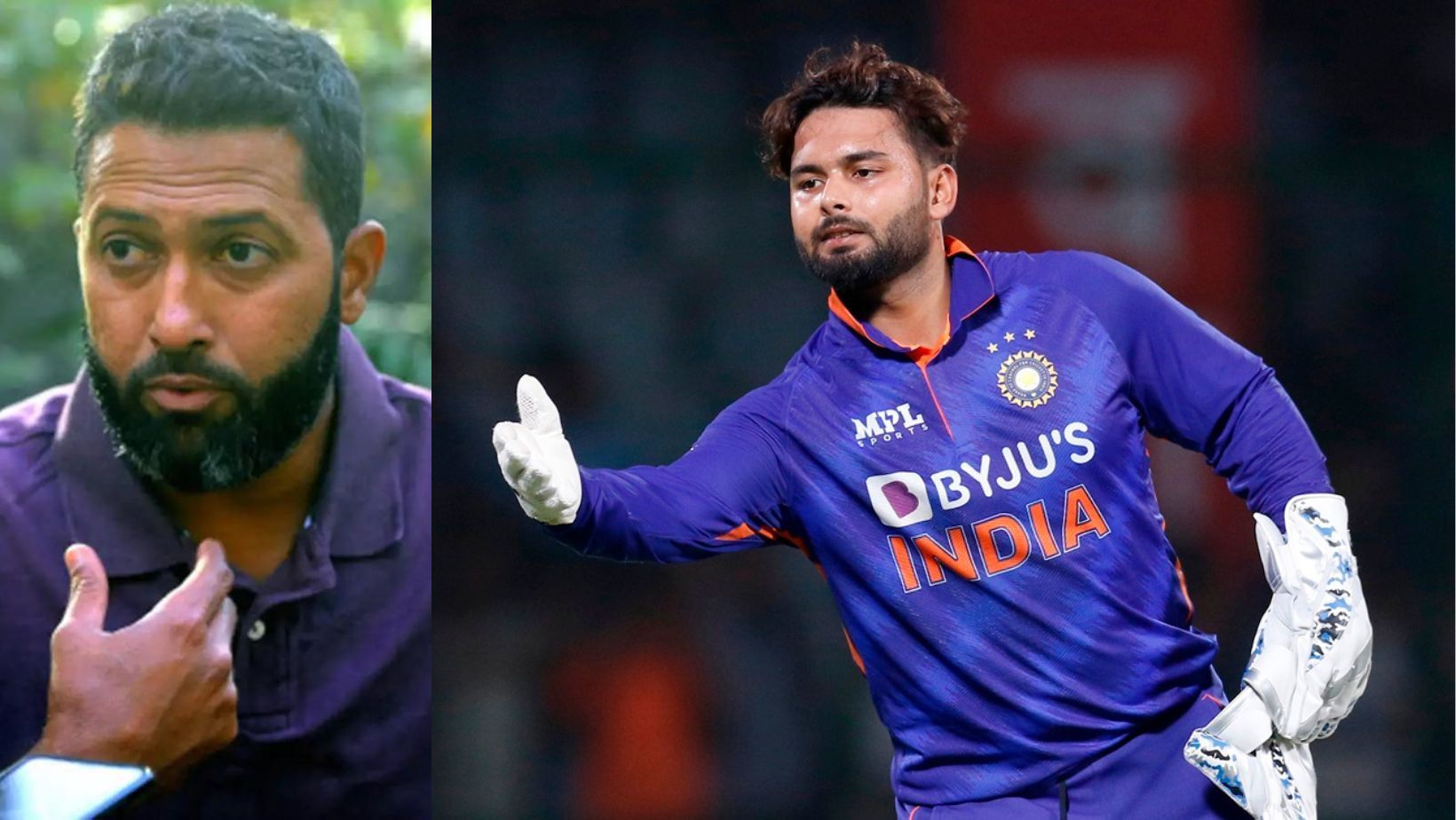 Wasim Jaffer (L) and Rishabh Pant (R, PC: BCCI).