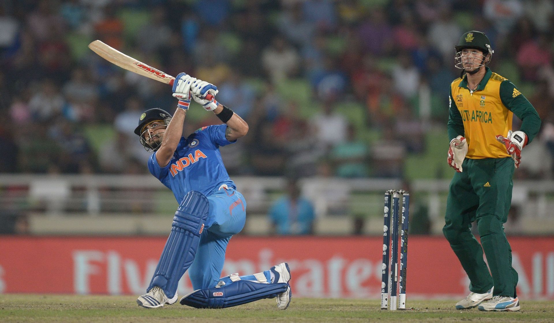Virat Kohli during the 2014 T20 World Cup semi-final against South Africa. Pic: Getty Images