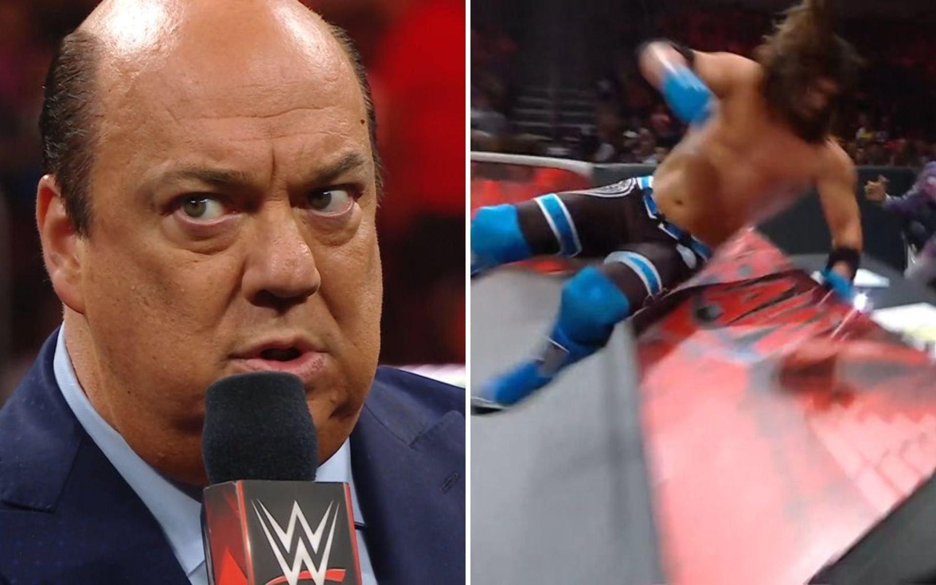 Paul Heyman (left); AJ Styles (right)