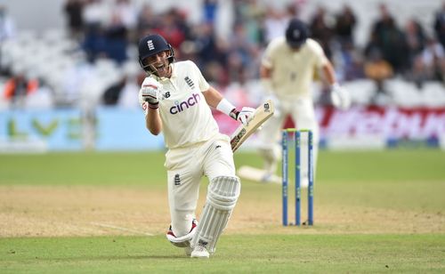 Joe Root celebrating after his Test 100 at Nottingham, 2021. (Credit: Getty Images)