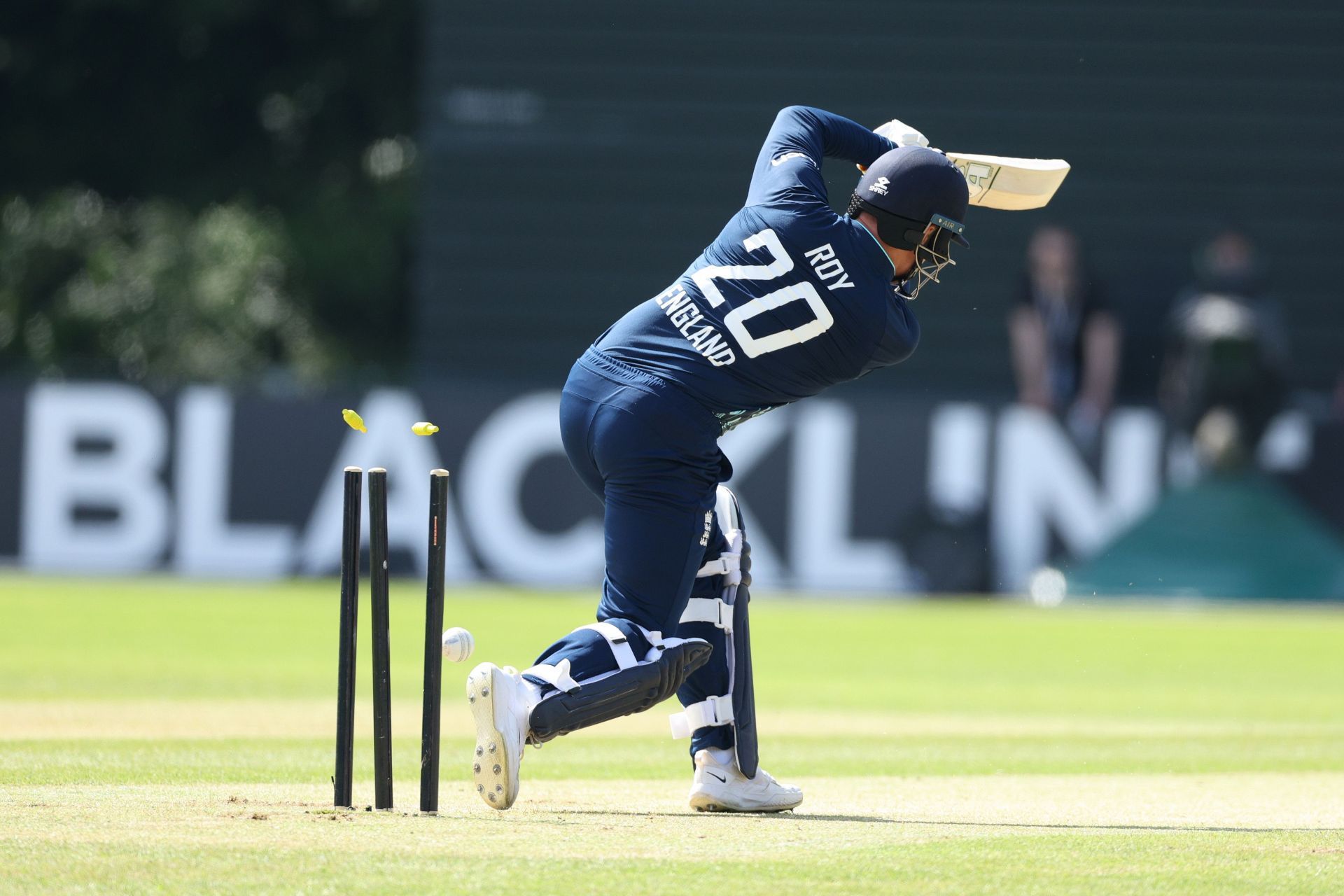 Jason Roy lost his stumps to his cousin brother Shane Snater in the first match of the ICC World Cup Super League series against the Netherlands (Image Courtesy: Getty Images)
