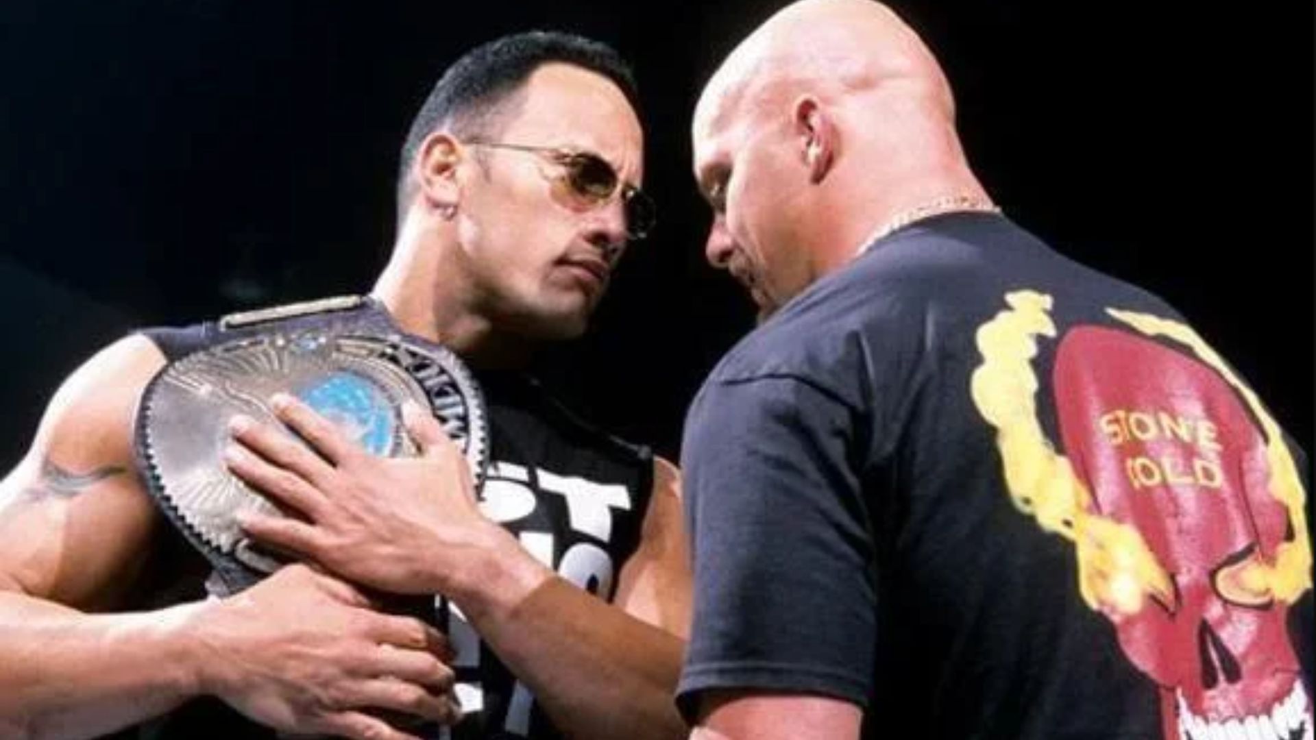 The Rock (left) and Steve Austin (right)