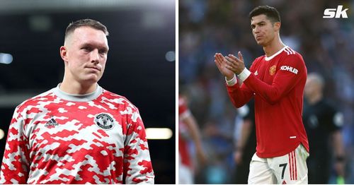 Cristiano Ronaldo (right) was not included in Phil Jones' dream team.