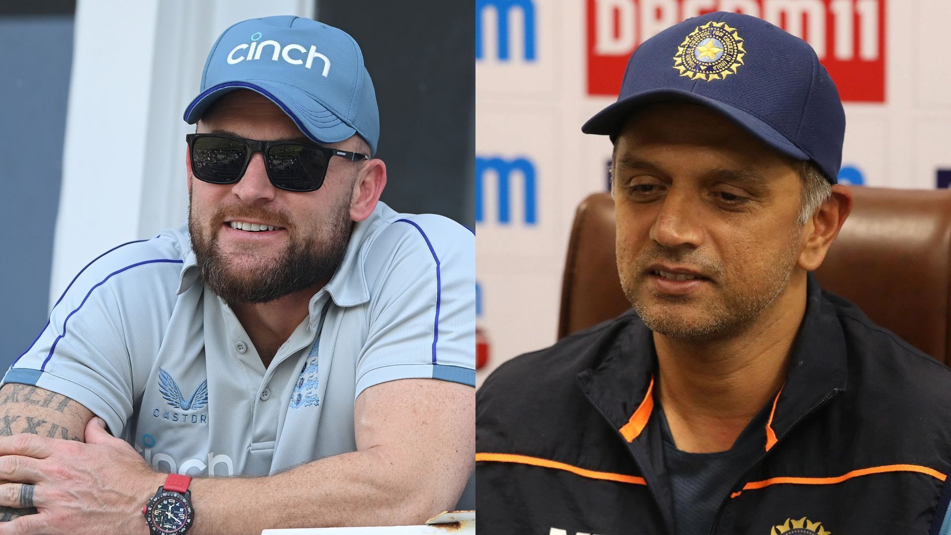 Brendon McCullum (L) and Rahul Dravid (P.C.:Twitter)