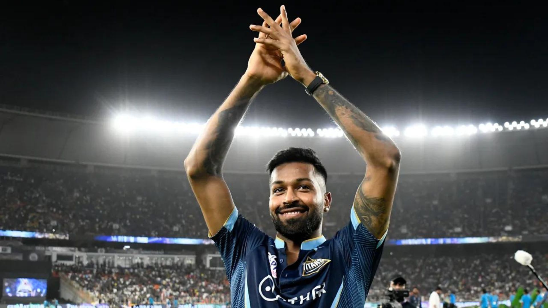 Hardik Pandya thanking the crowd after Gujarat won the IPL final. (P.C.:iplt20.com)