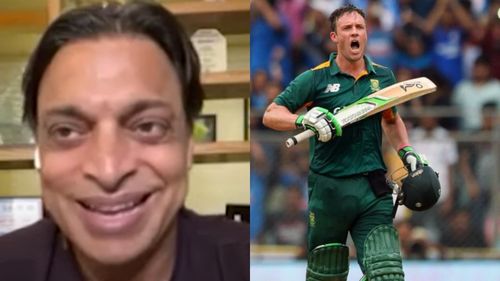 Shoaib Akhtar (L) and AB de Villiers. (P.C.:BCCI)