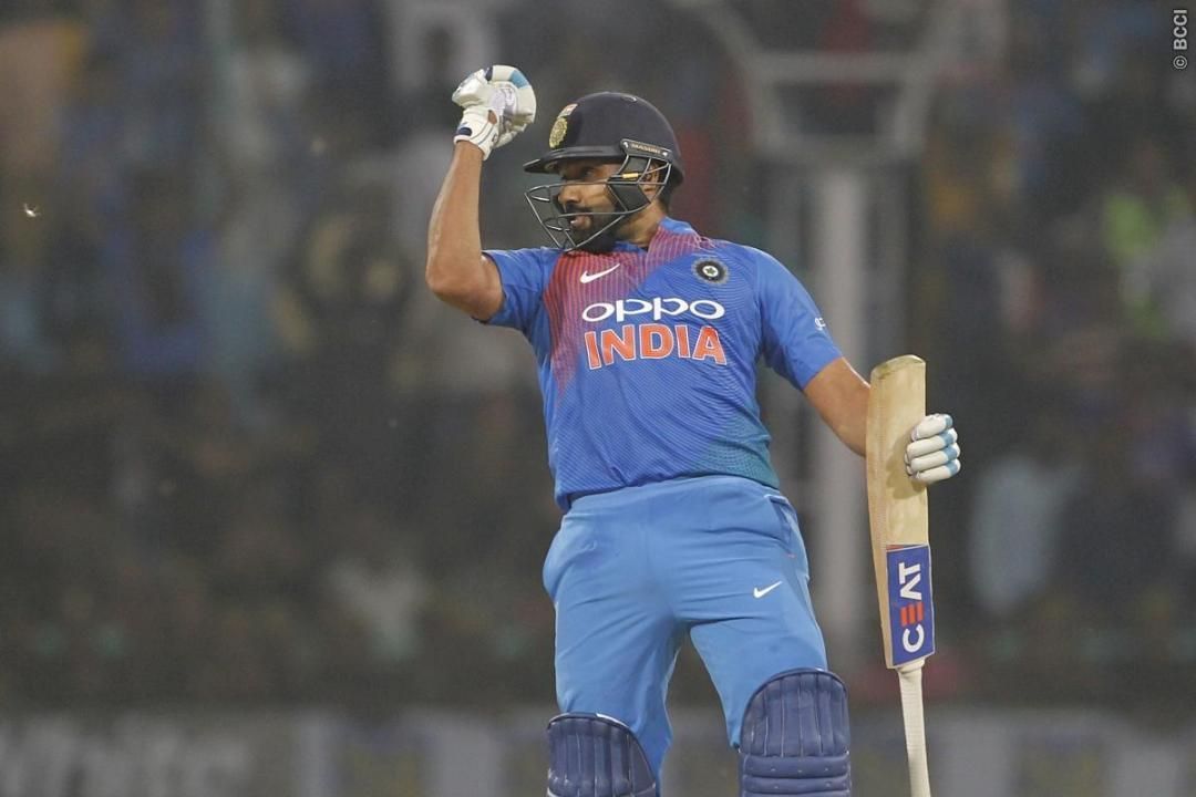 Rohit Sharma after scoring his fourth T20I ton [P.C: BCCI]