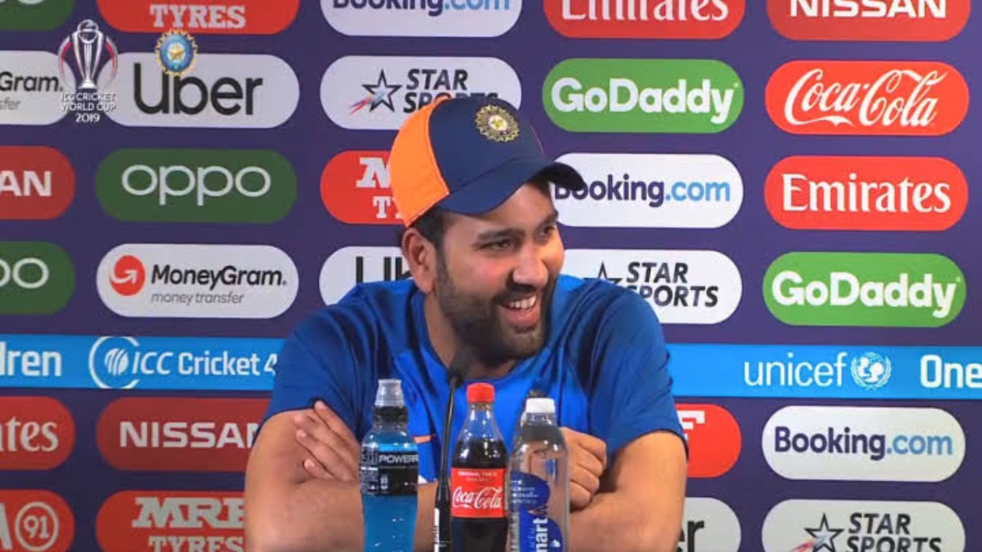 Rohit's cheeky response to a journalist about Pant left the room in splits. (P.C.:BCCI)