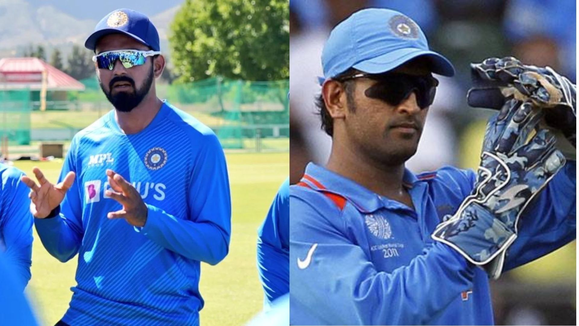 KL Rahul (L) and MS Dhoni. (P.C.:BCCI)