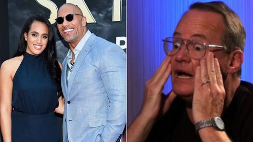 The Rock with his daughter Simone Johnson (left); Jim Cornette (right)