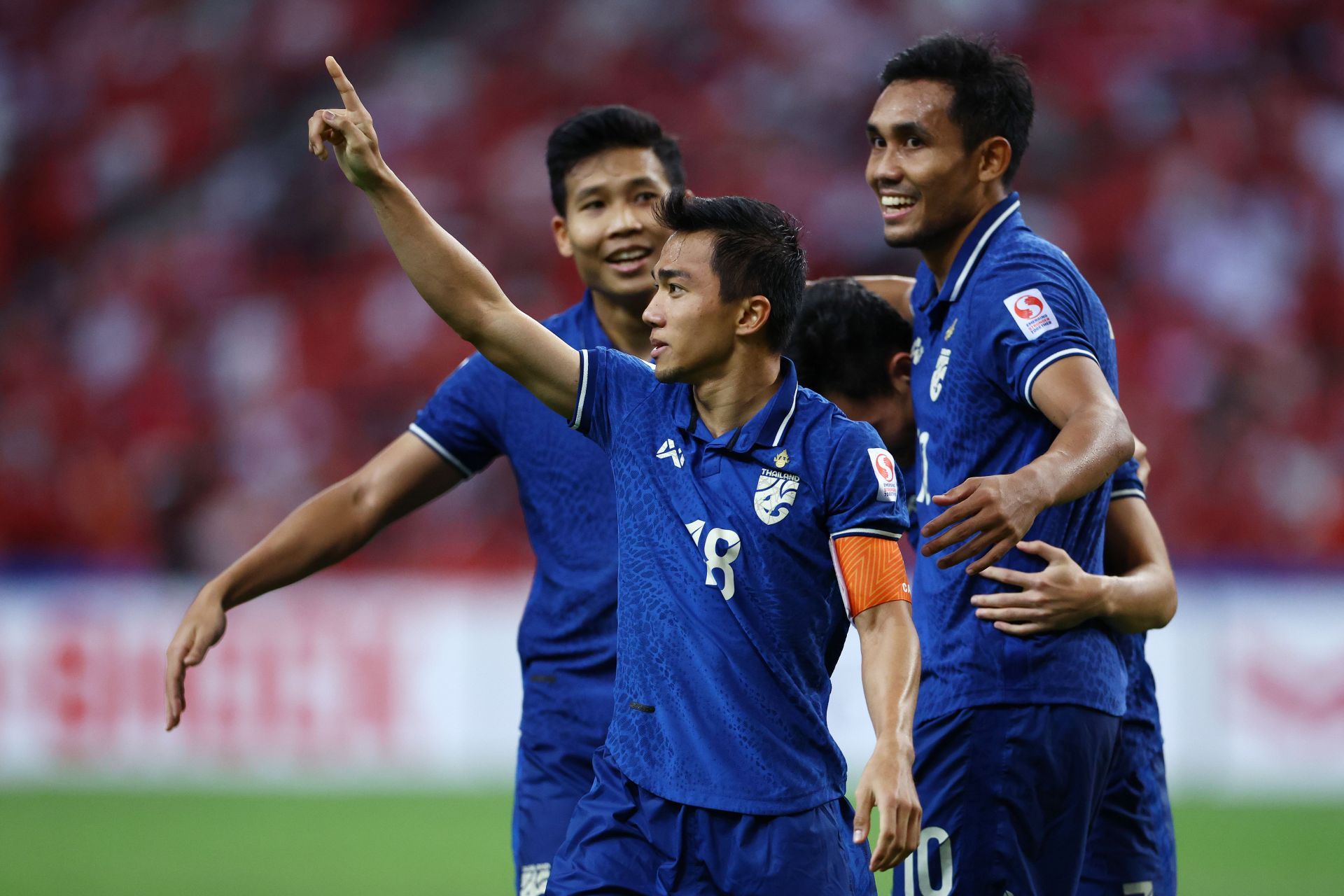 Thailand in action in the AFF Suzuki Cup