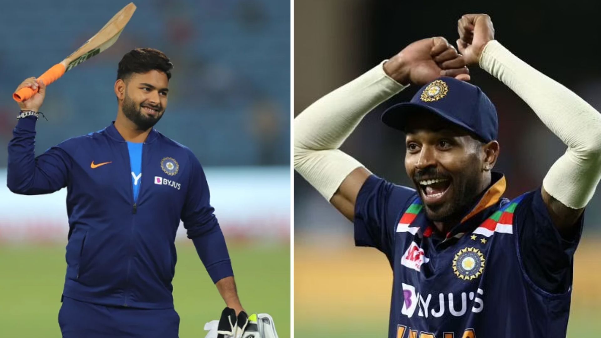 Rishabh Pant [L] will captain the Indian cricket team while Hardik Pandya has been named VC