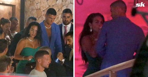 Cristiano Ronaldo left his kids home for a date night with his lady love (Pics via Daily Mirror)