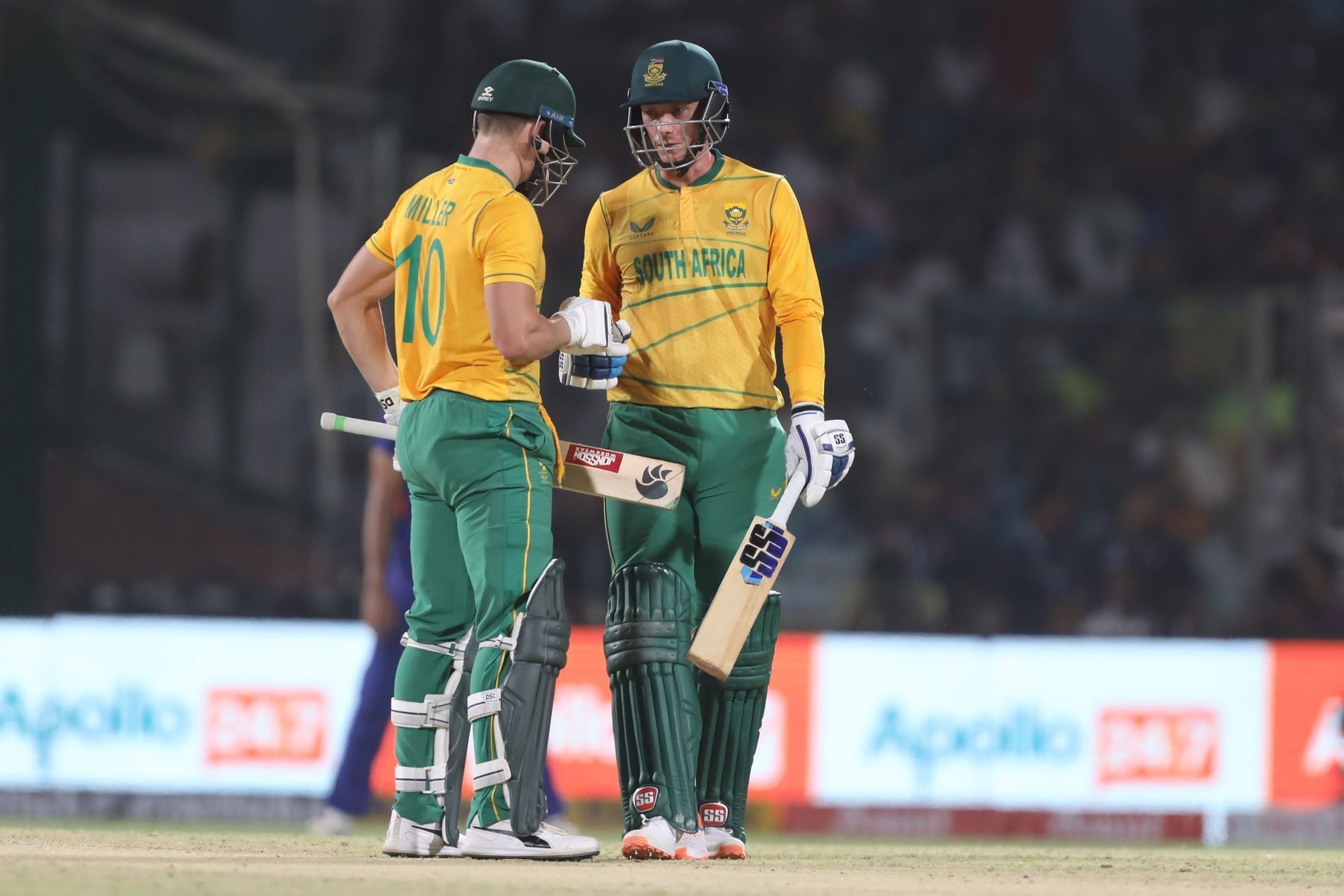 David Miller (left) and Rassie van der Dussen shared a 131-run partnership. (Credit: BCCI)