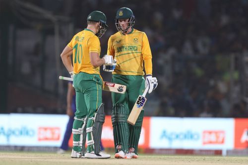 David Miller (left) and Rassie van der Dussen shared a 131-run partnership. (Credit: BCCI)