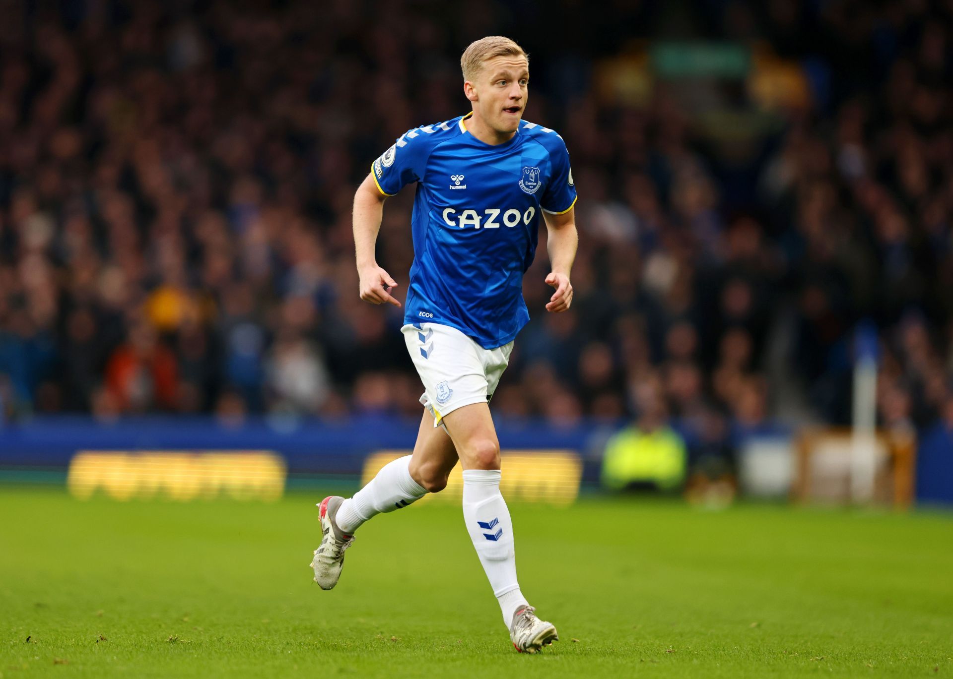 Donny van de Beek spent the second half of last season on loan with Everton.