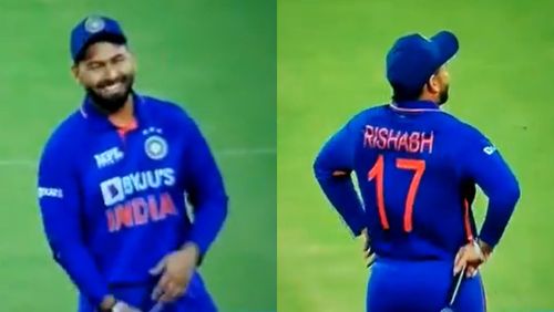 Rishabh Pant's reaction after losing the toss on Sunday.