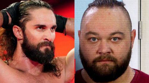 Seth Rollins (left); Bray Wyatt (right)