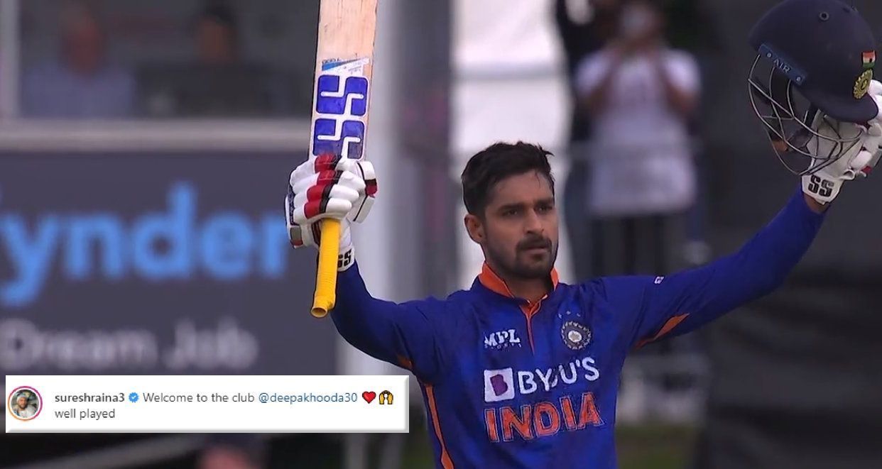 Deepak Hooda is only the fourth Indian male player to hit a T20I ton. Pic: Sony Network