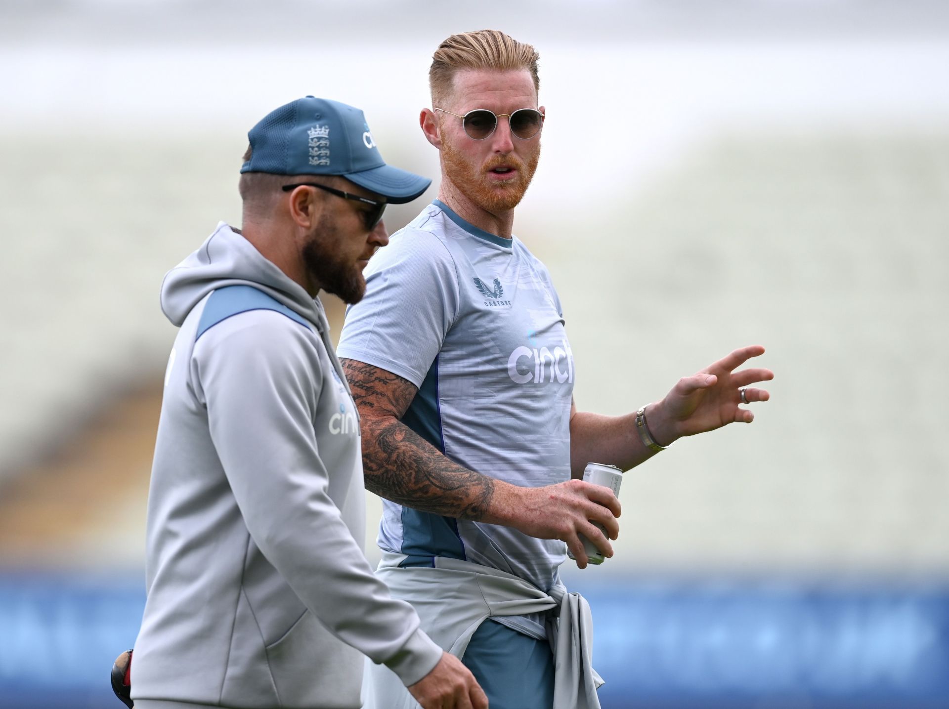 Brendon McCullum (L) with Ben Stokes. (Pic: Getty)