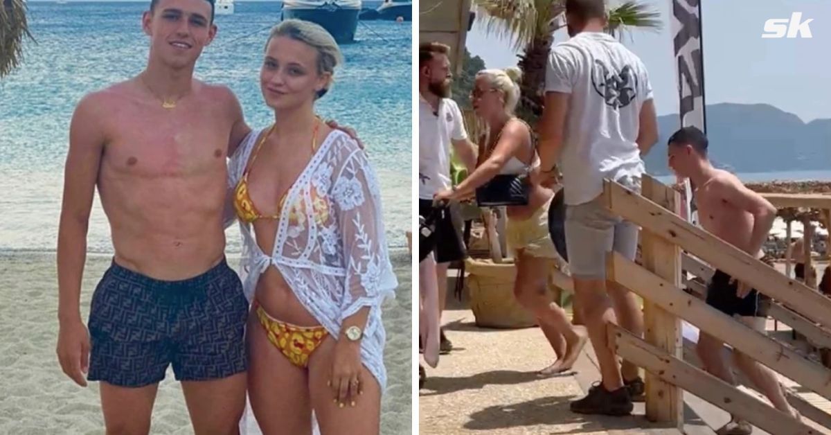 Phil Foden and his girlfriend Rebecca Cooke. Image Courtesy: The Sun